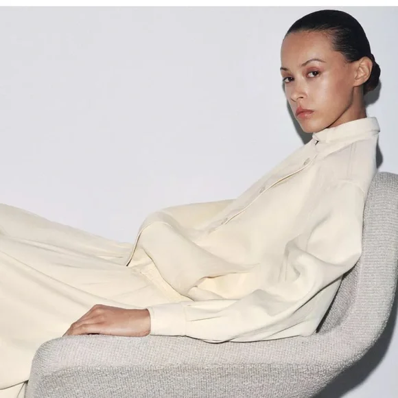 ZARA Ecru Button Up Light Jacket S NWT, lined - Picture 4 of 15